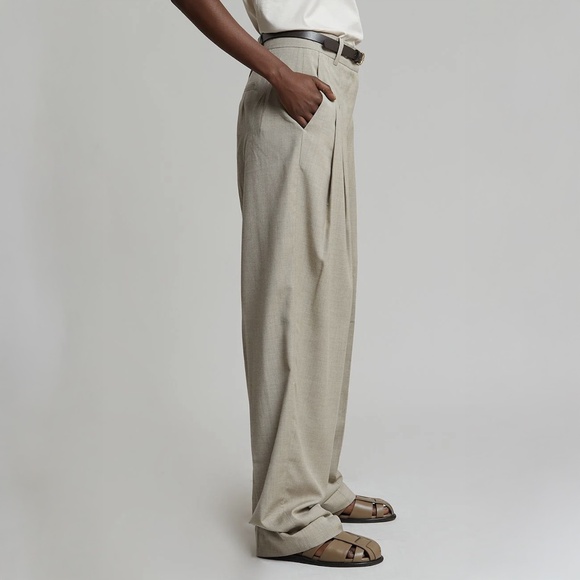 The Frankie Shop Gelso Pleated Trousers Taupe Melange NWT - Picture 4 of 11